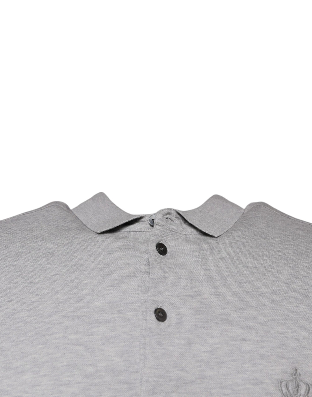 Gray Crown Collared Short Sleeve Polo T-shirt