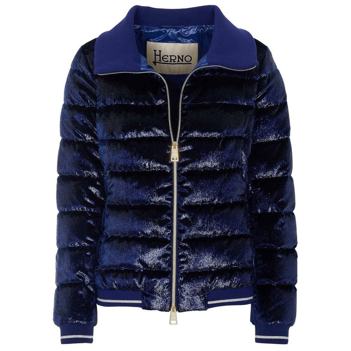 Blue Polyester Jackets & Coat