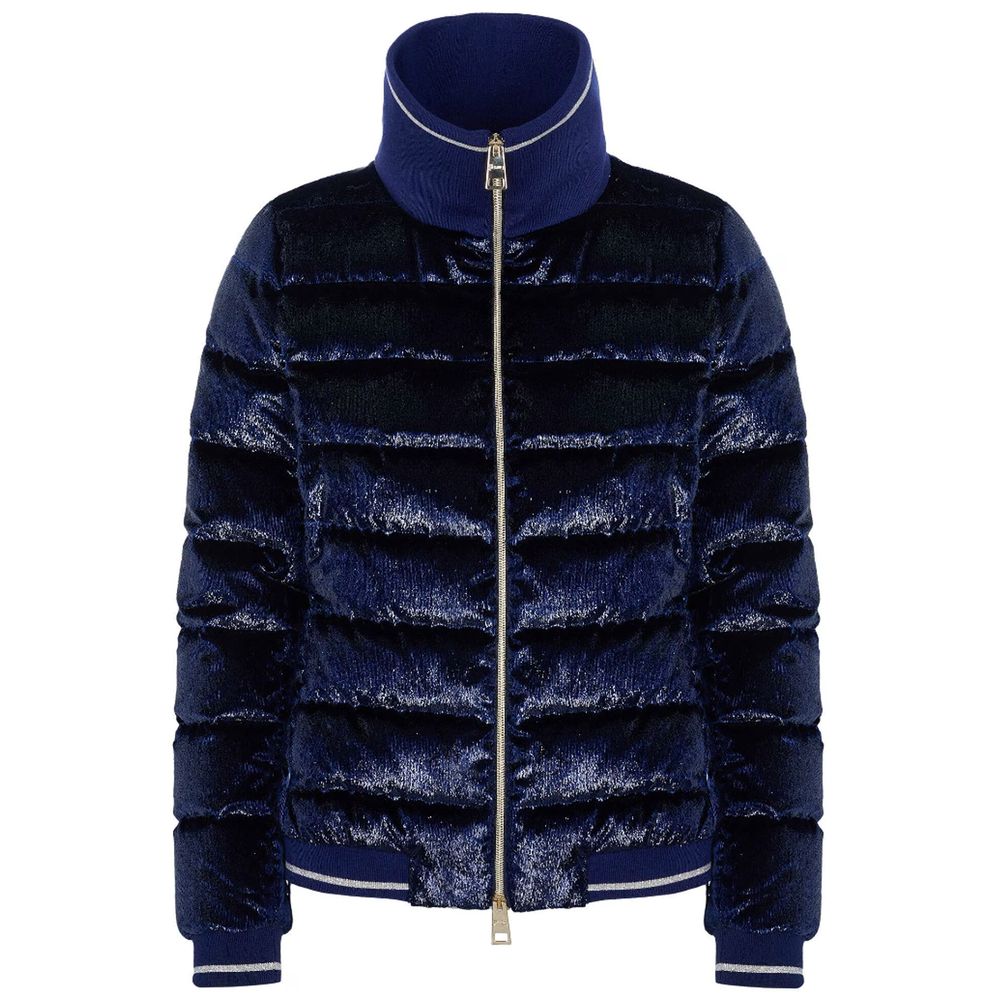 Blue Polyester Jackets & Coat