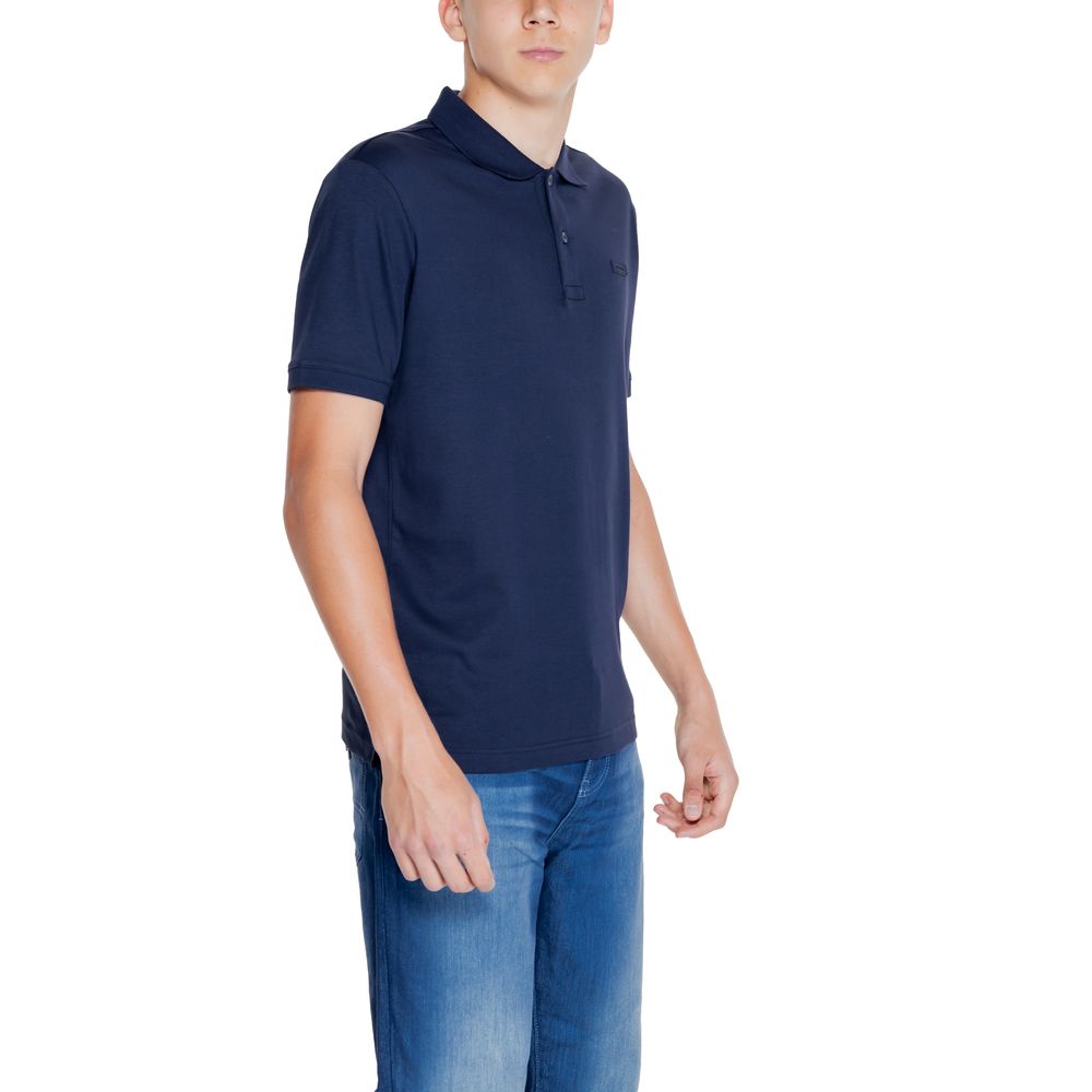 Blue Cotton Polo Shirt