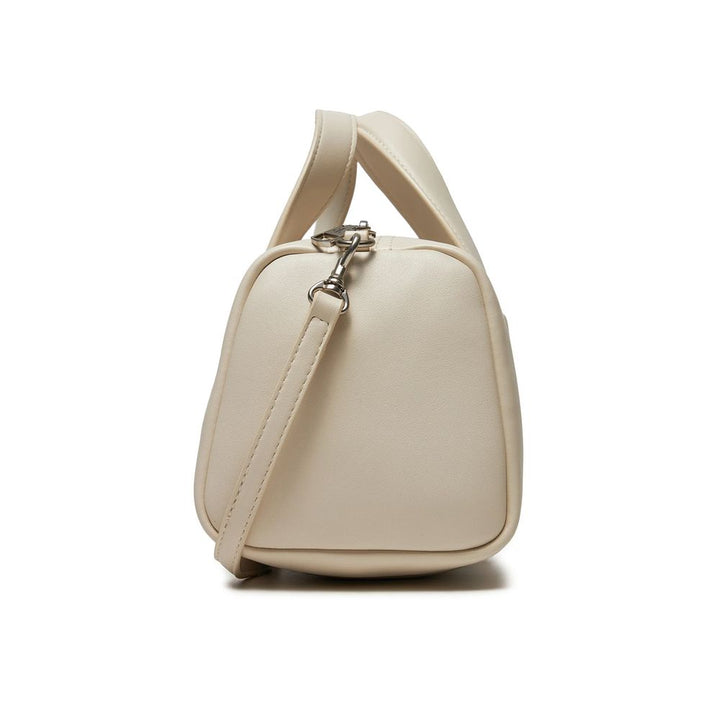 Beige Synthetic Leather Handbag