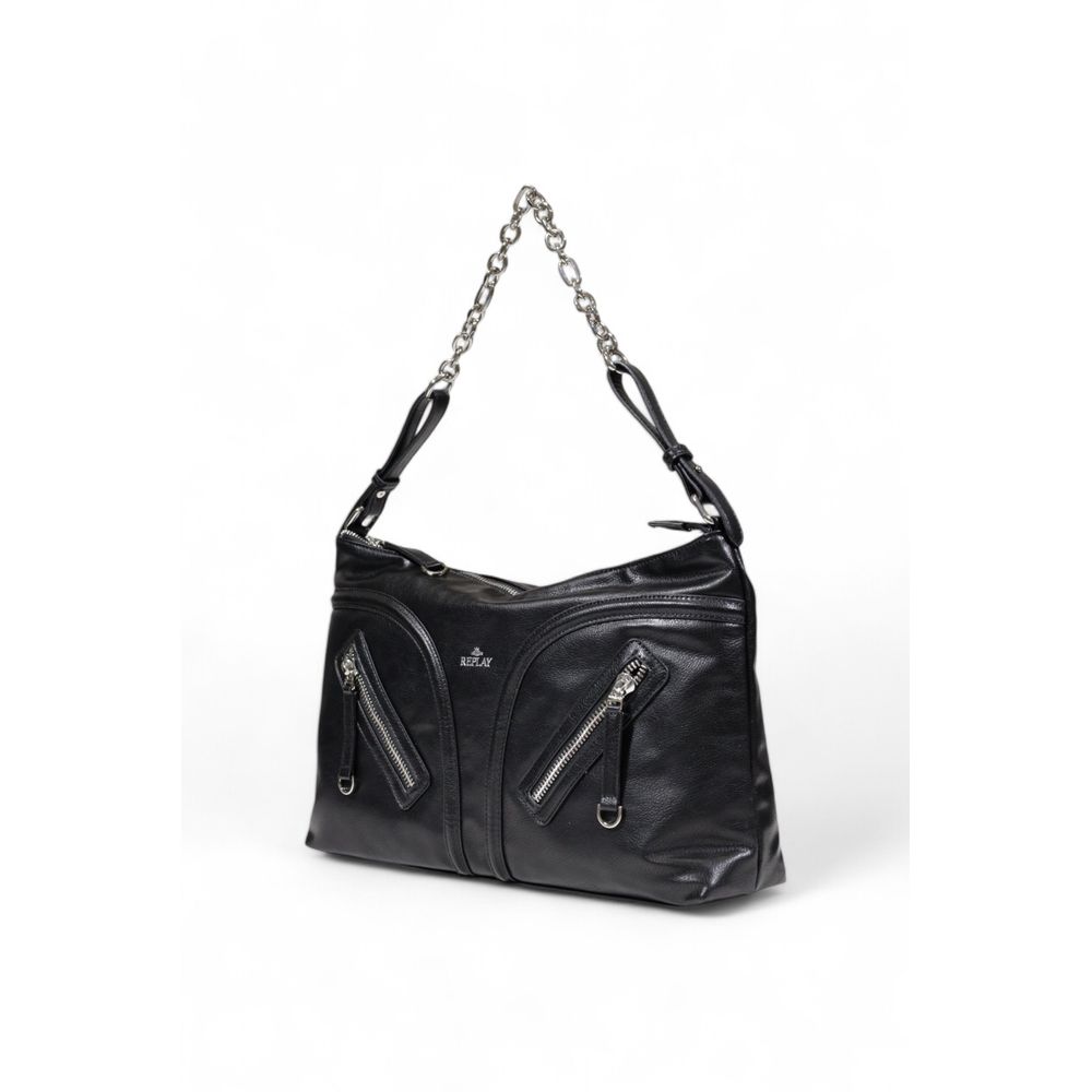 Black Polyester Handbag