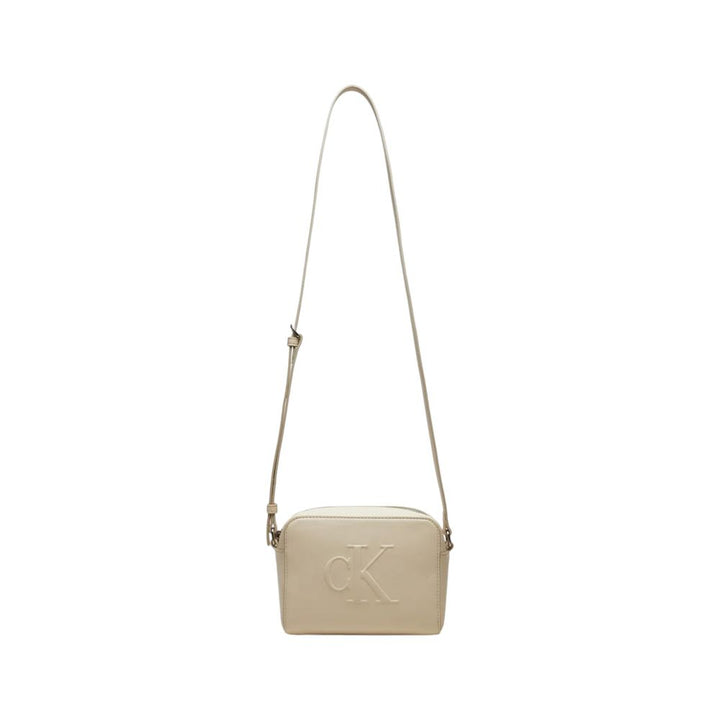 Cream Synthetic Leather Handbag