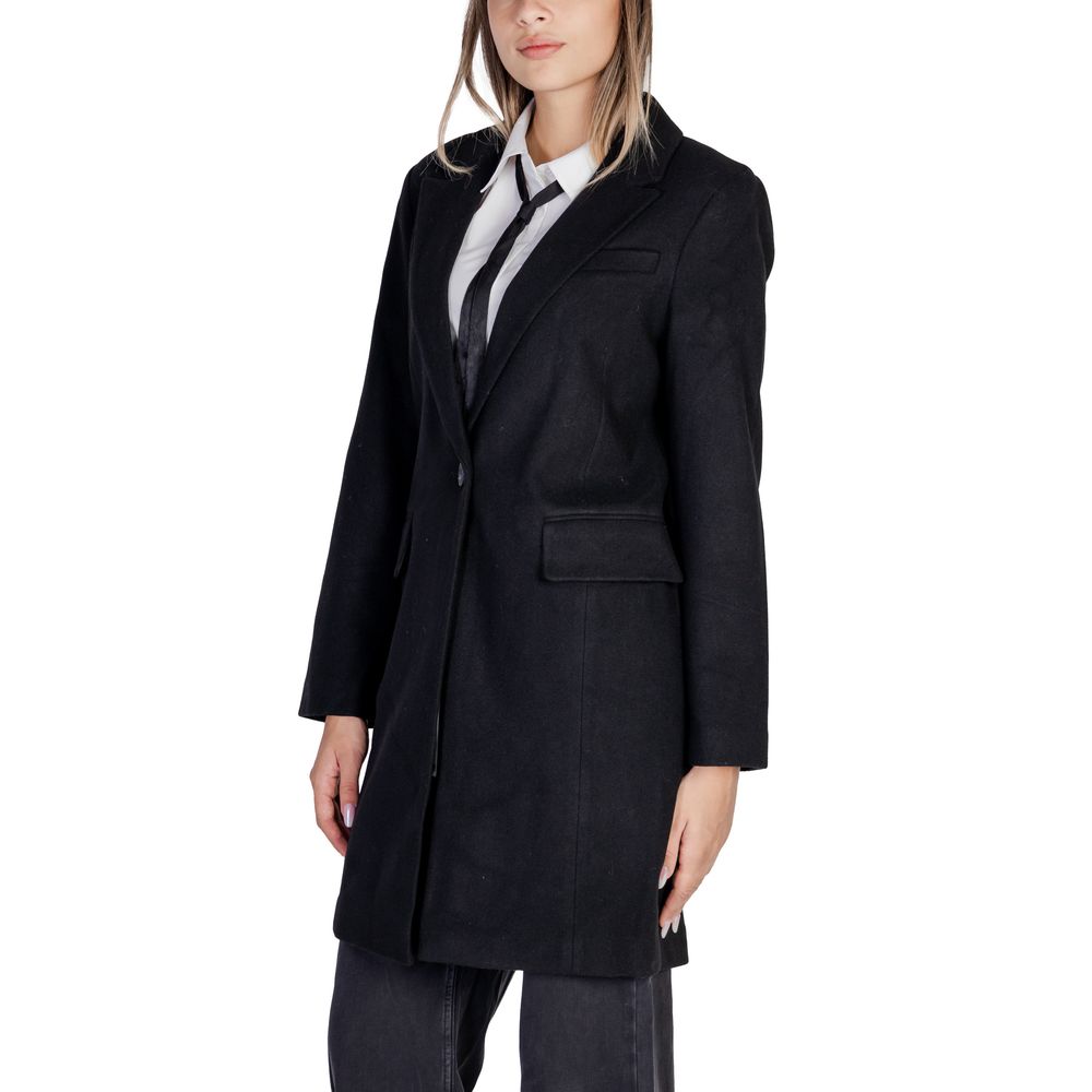 Black Polyester Jackets & Coat