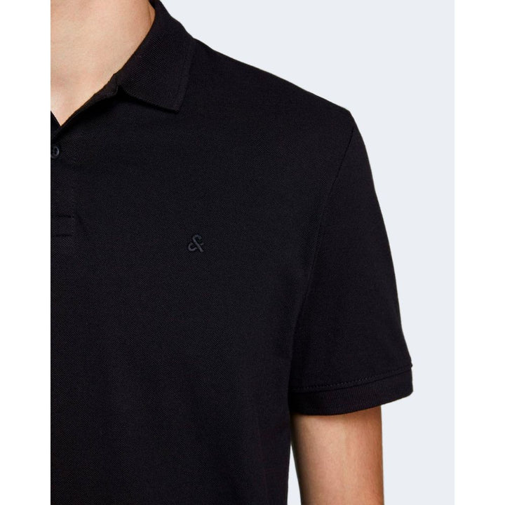 Black Cotton Polo Shirt