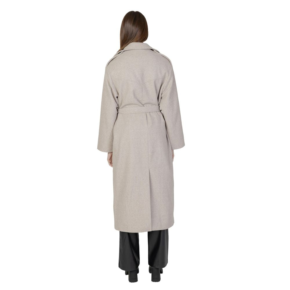 Beige Polyester Jackets & Coat