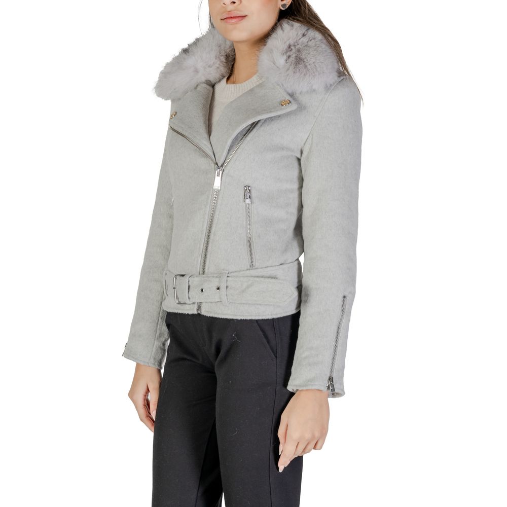 Gray Polyester Jackets & Coat