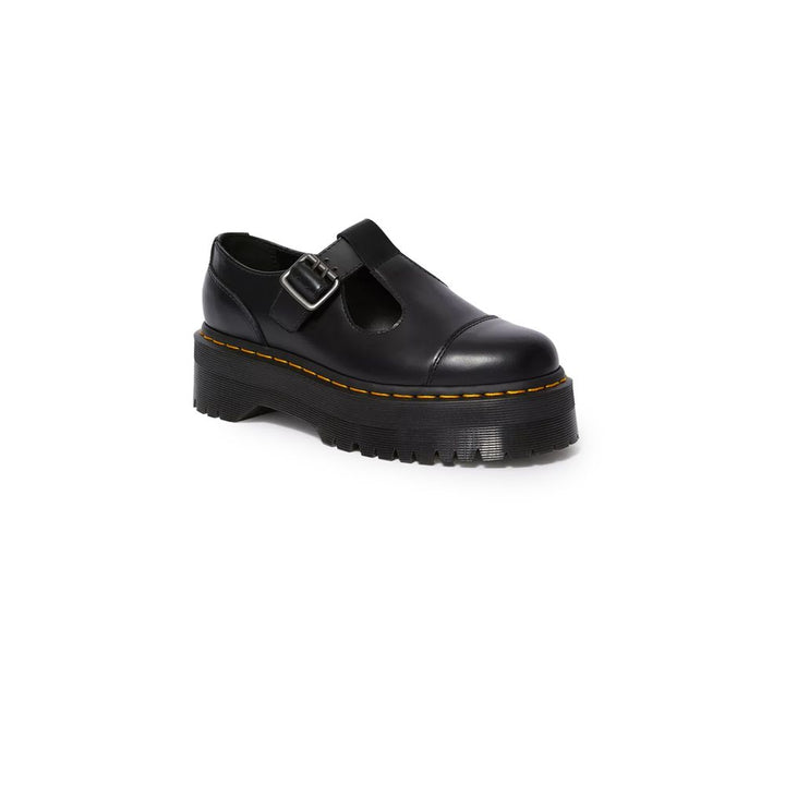 Black Leather Flat Shoe