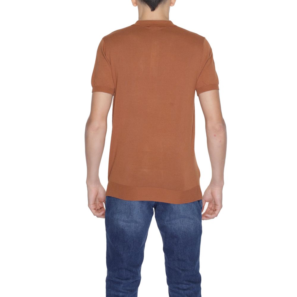 Brown Viscose Polo Shirt