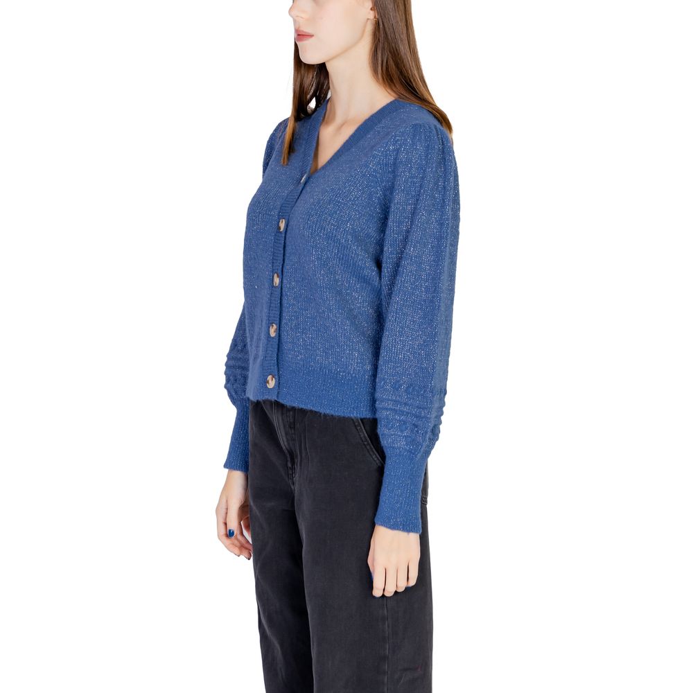 Blue Polyester Cardigan