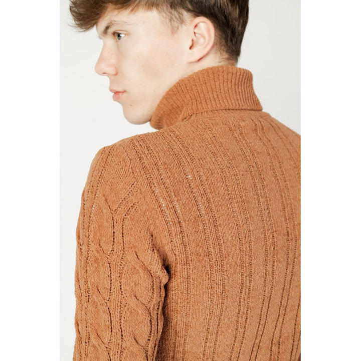 Brown Synthetic Material Sweater