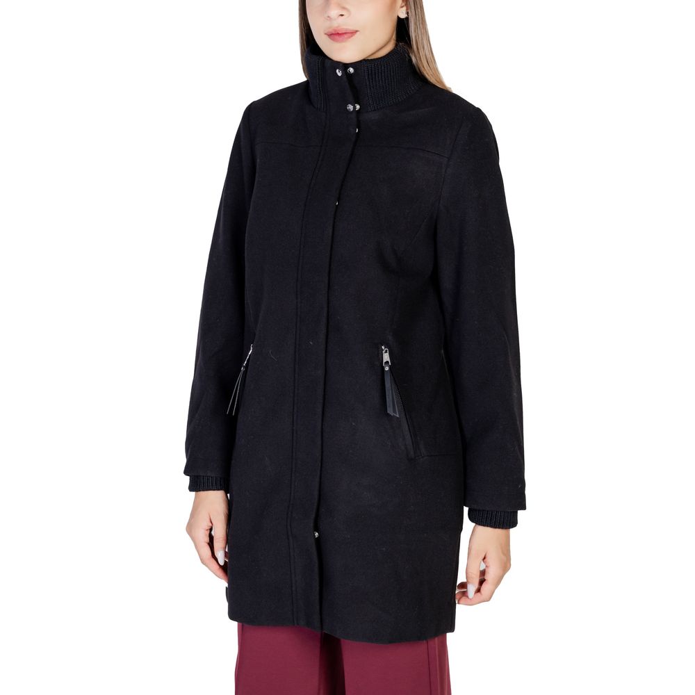 Black Polyester Jackets & Coat