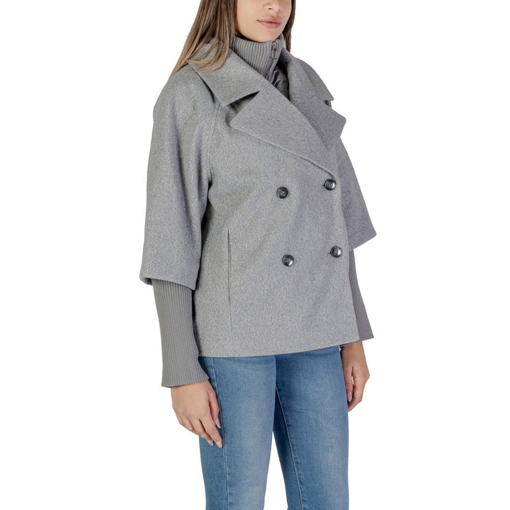 Gray Polyester Jackets & Coat