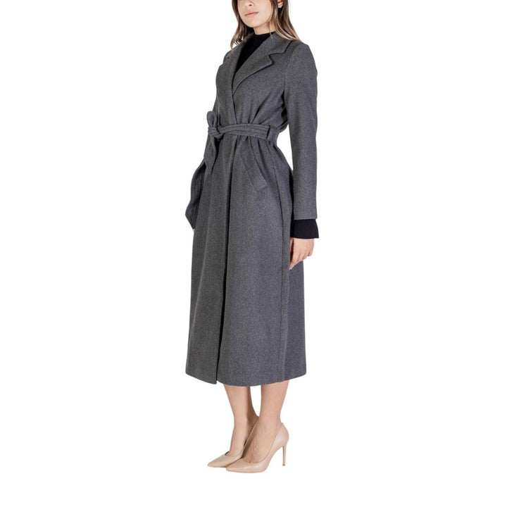 Gray Polyester Jackets & Coat