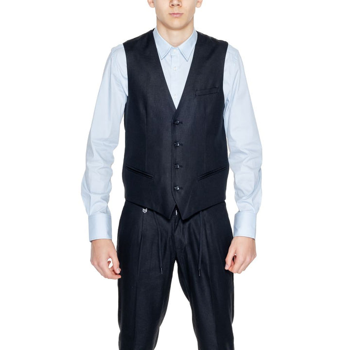 Black Linen Vest