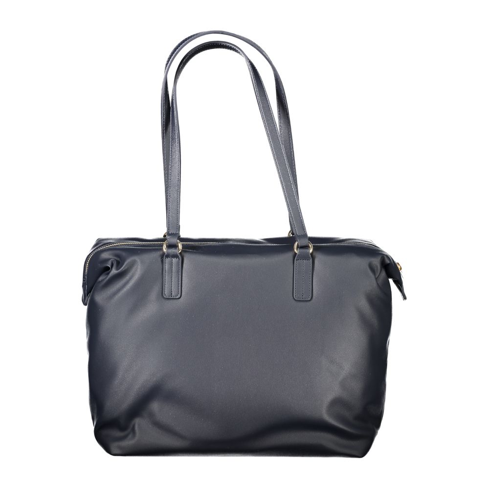 Blue Polyester Handbag