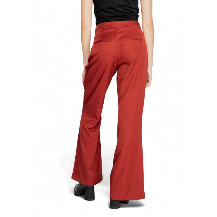 Red Polyester Jeans & Pant