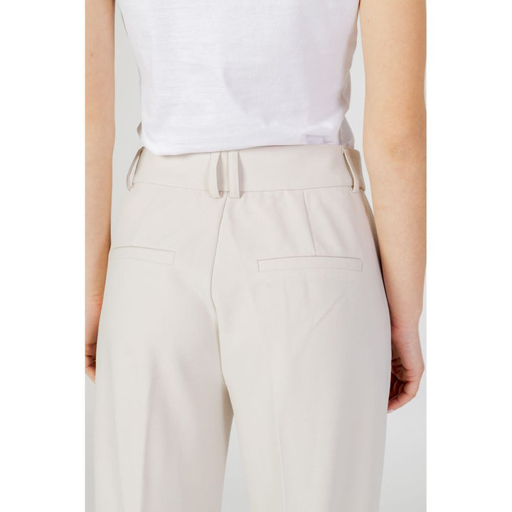 Beige Polyester Jeans & Pant