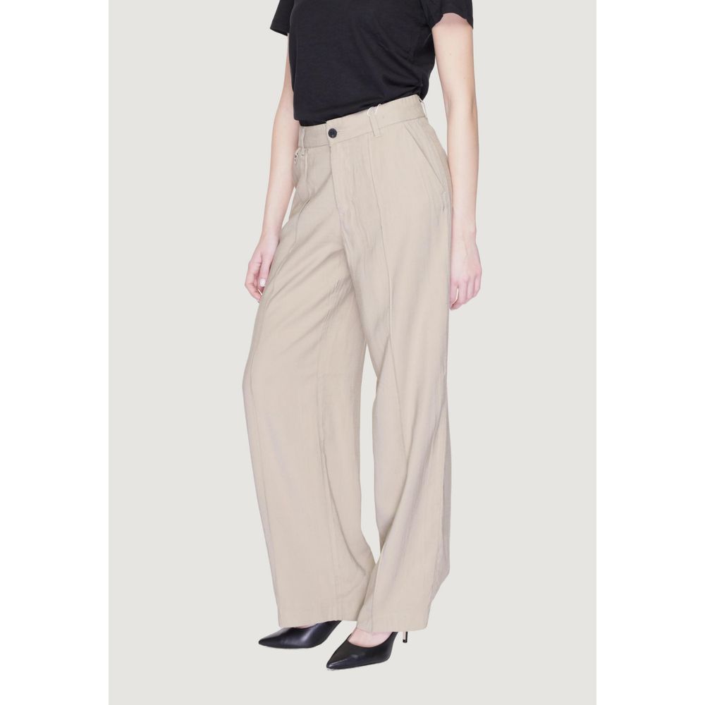 Beige Viscose Jeans & Pant