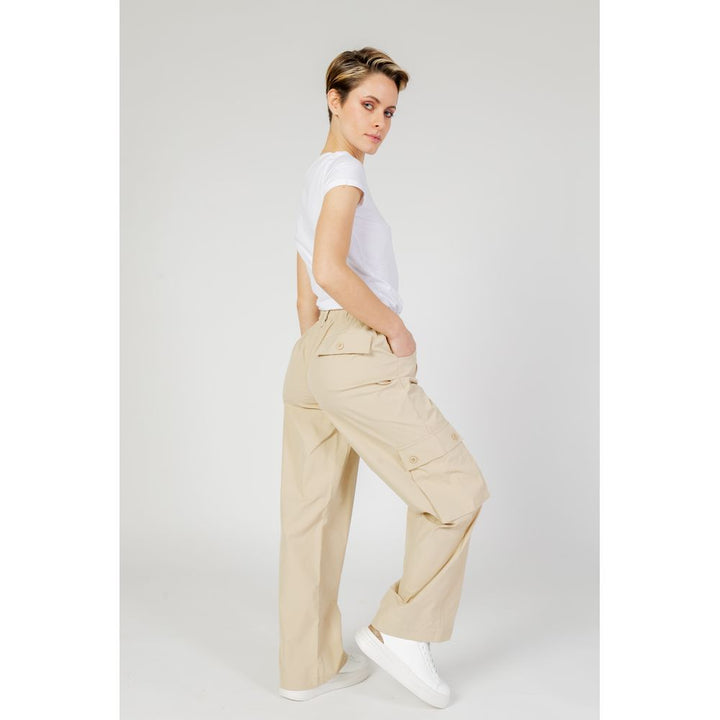 Beige Cotton Jeans & Pant