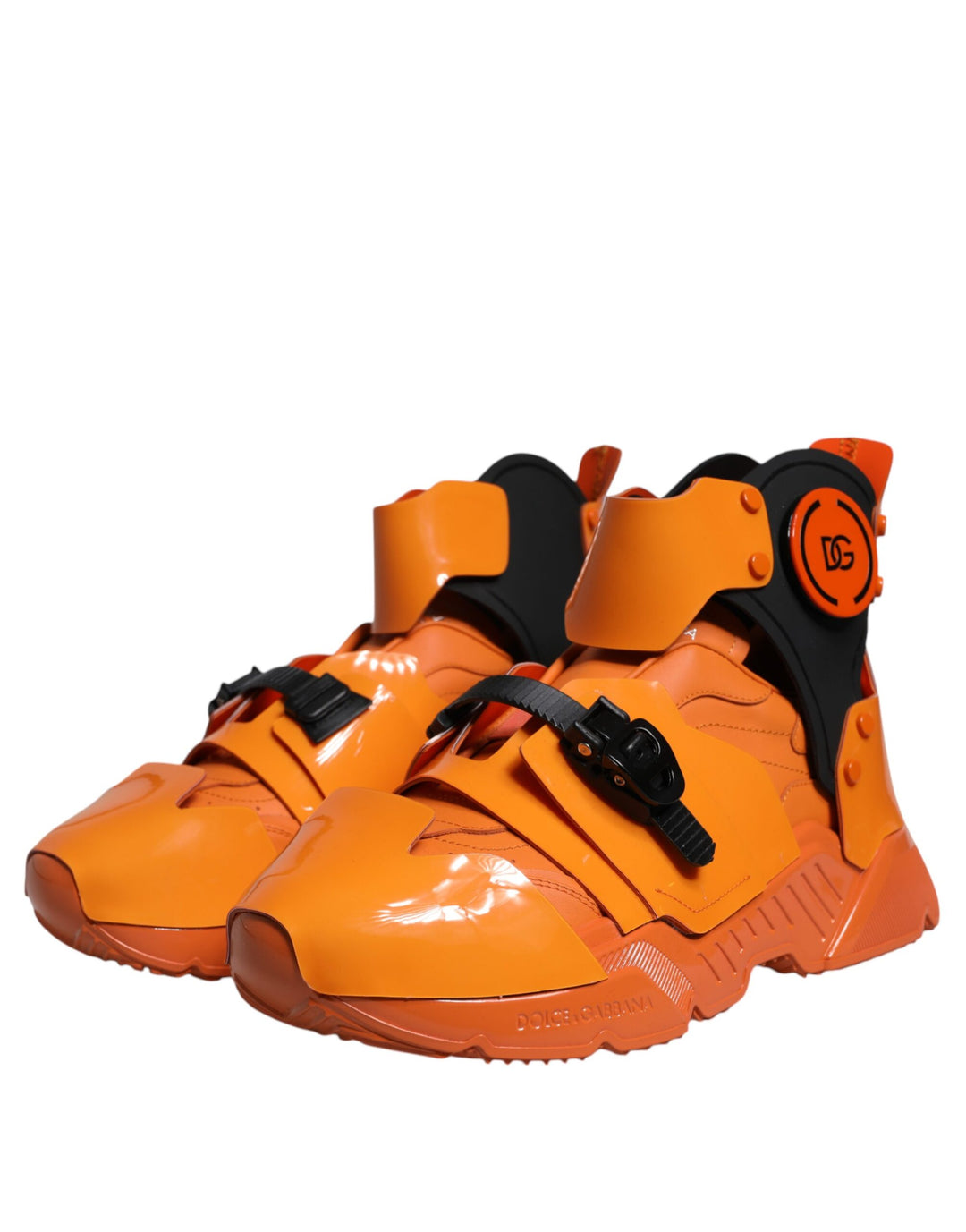 Orange Multi Panel Chunky High Top Sneakers Shoes