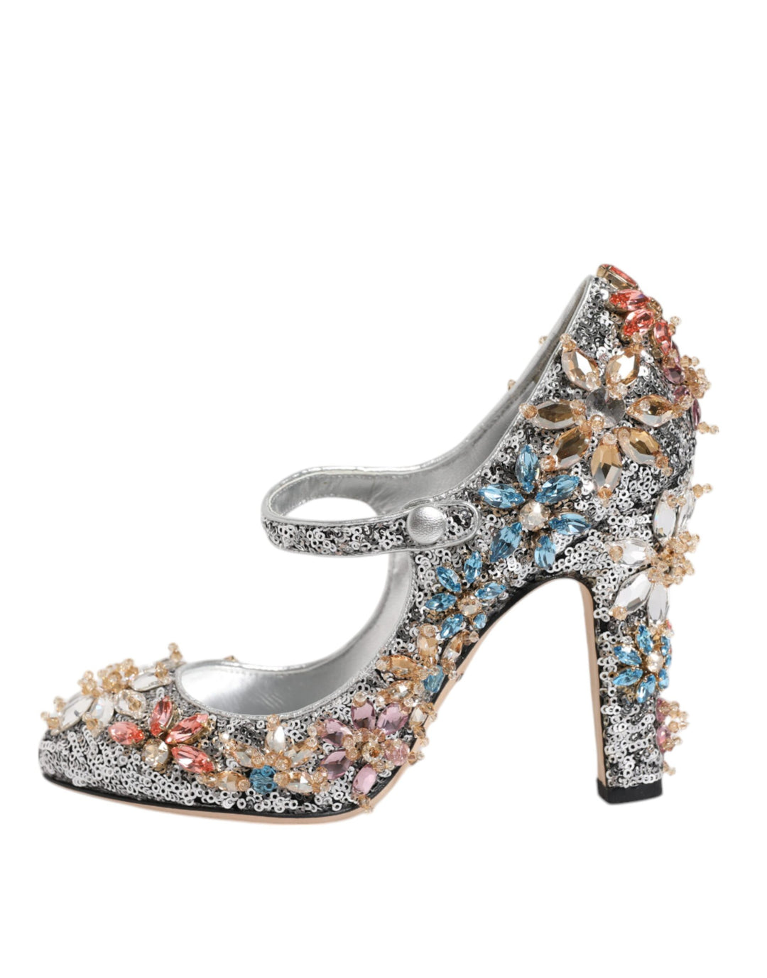 Silver Sequin Embellished Heels Pumps Shoes