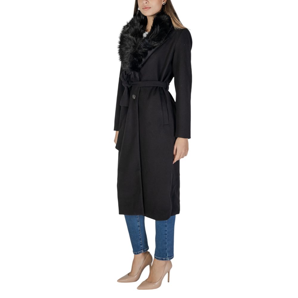 Black Polyester Jackets & Coat