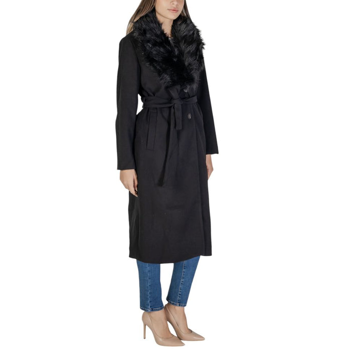 Black Polyester Jackets & Coat