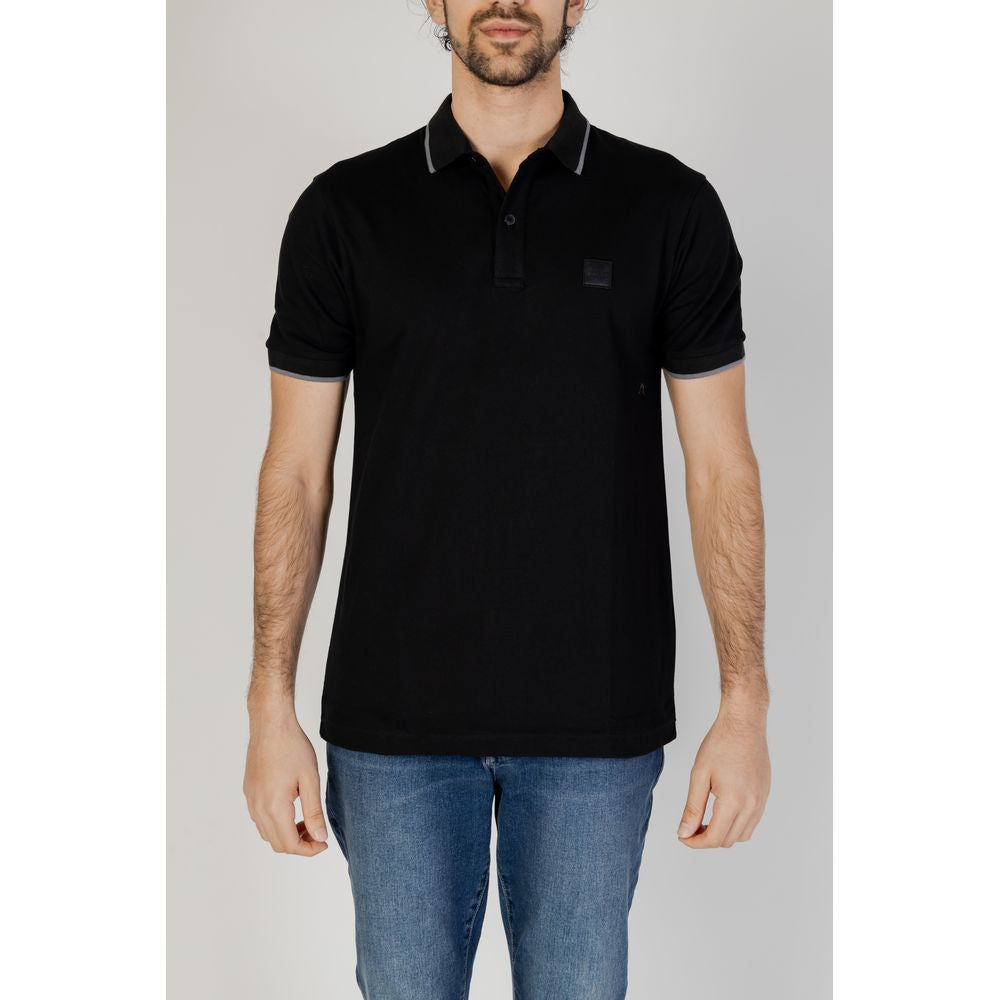 Black Cotton Polo Shirt