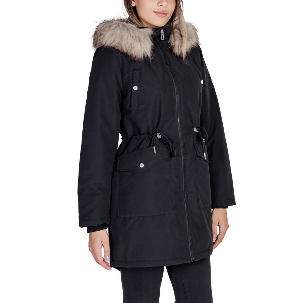 Black Polyester Jackets & Coat