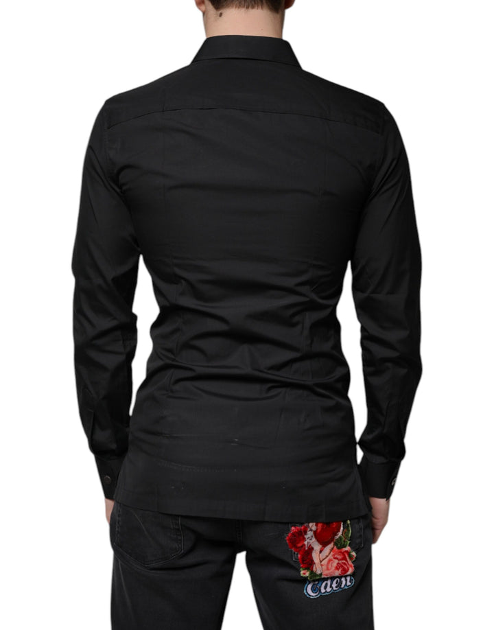 Black Cotton Formal Long Sleeves Dress Shirt