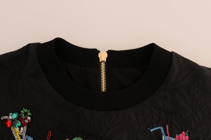 Enchanted Crystal Embellished Black Sweater