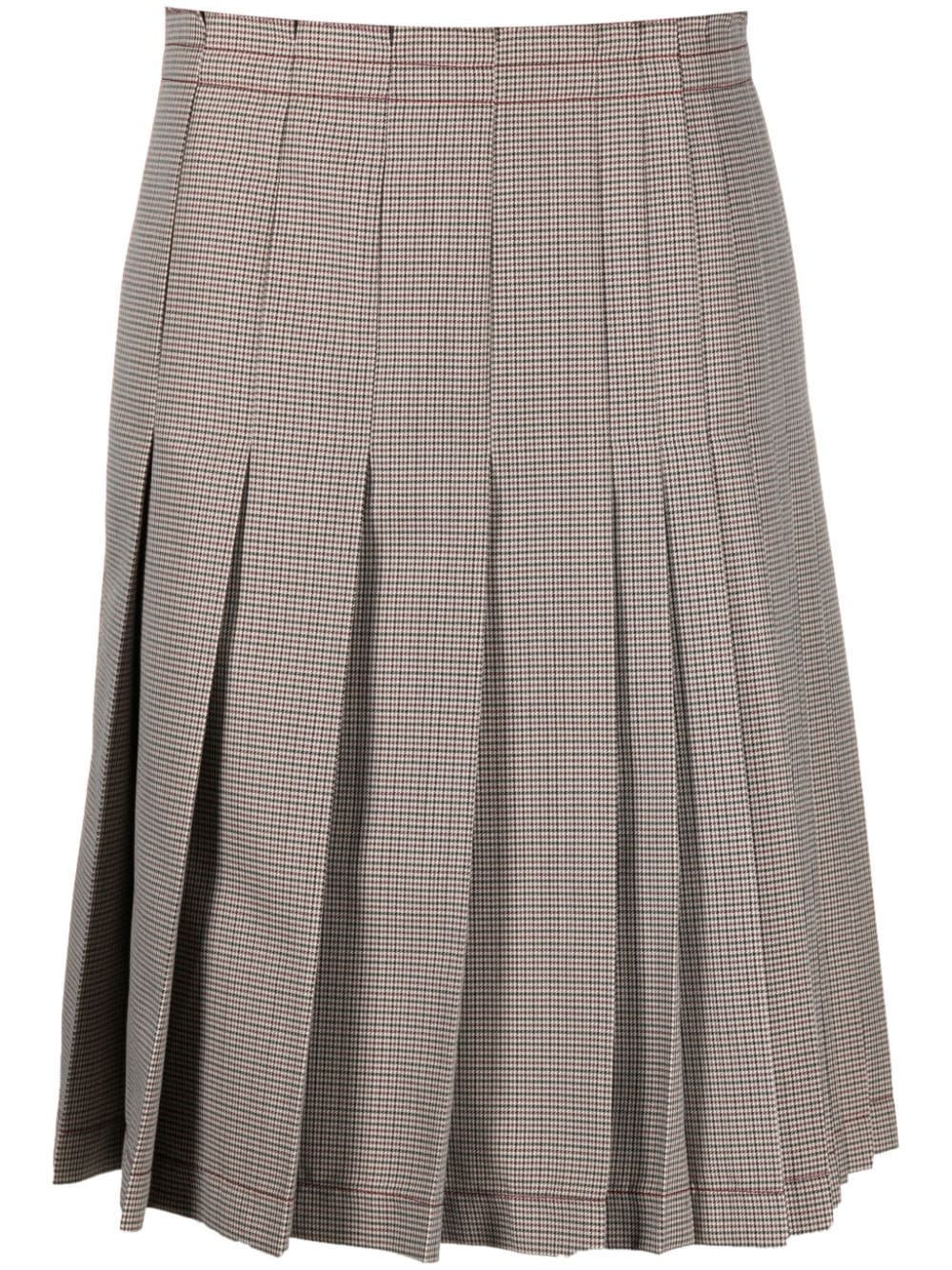 MARNI check-print pleated midi skirt-0