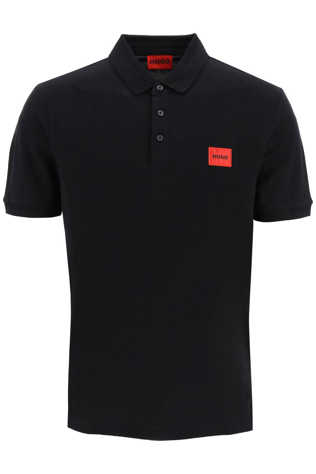 polo shirt with logo patch-0