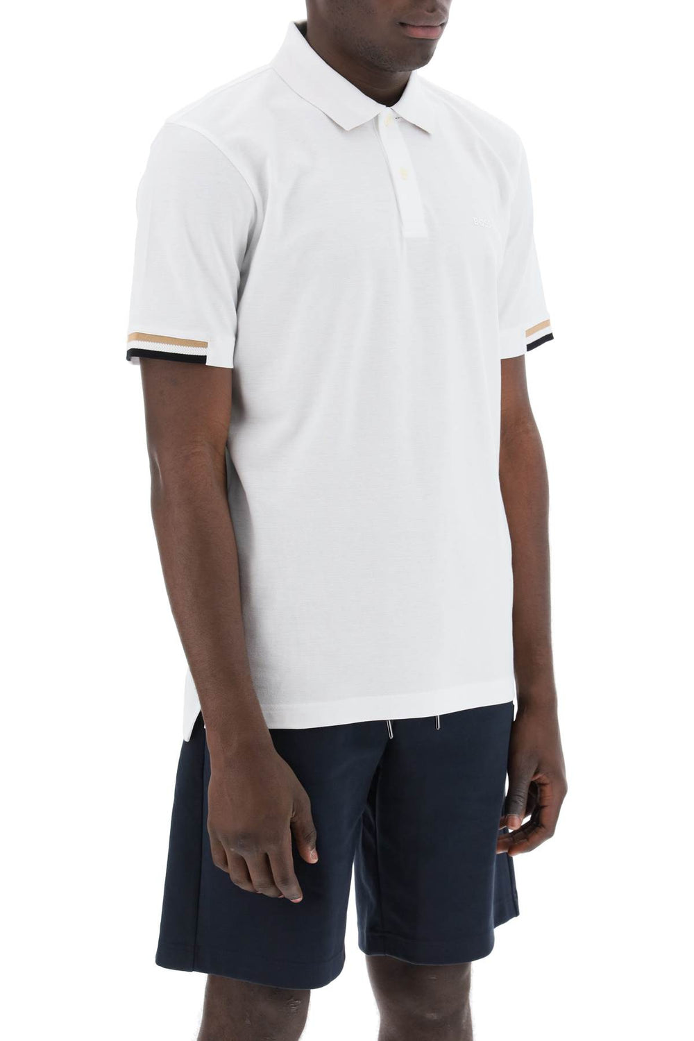 parlay polo shirt with stripe detail-1