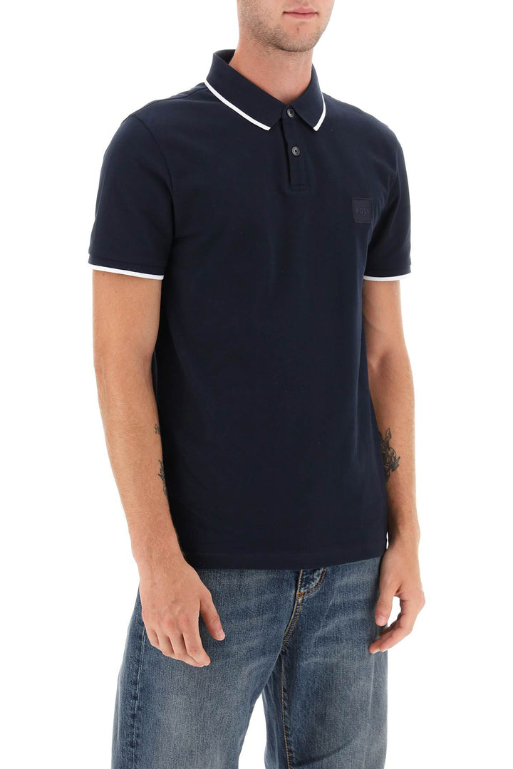 slim fit piqué polo shirt with tipped-1