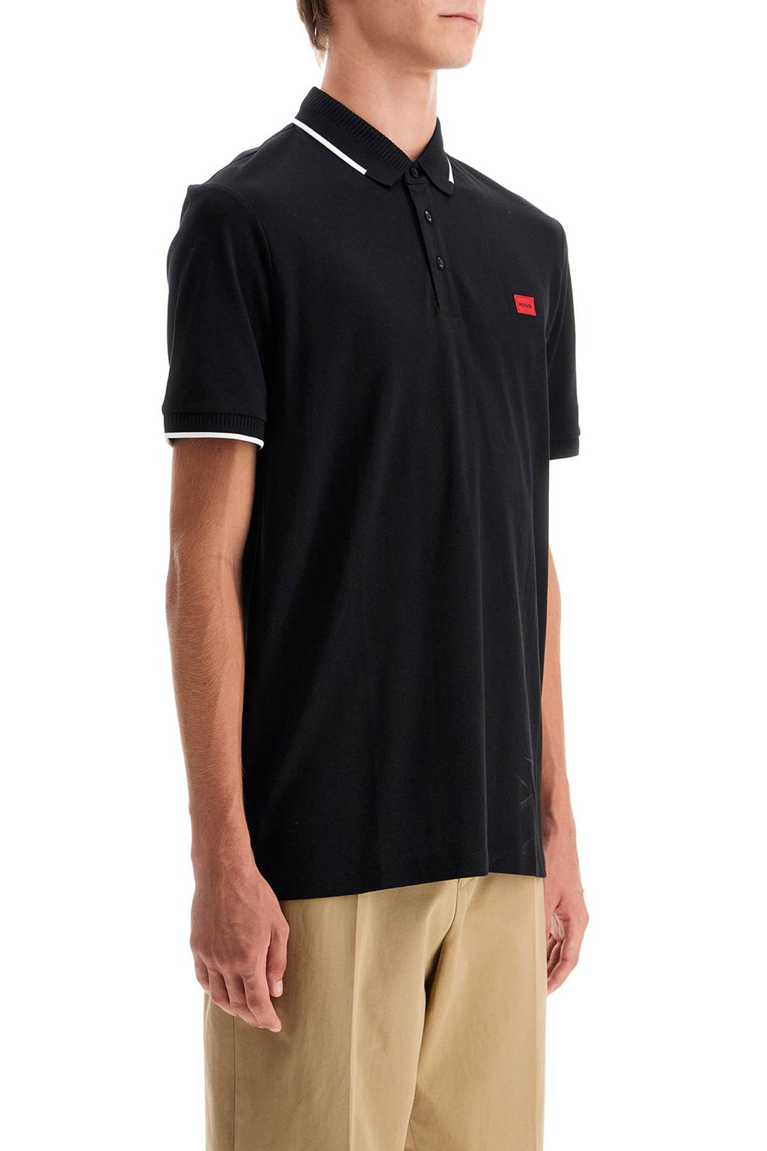 polo shirt with contrasting finishing details-1