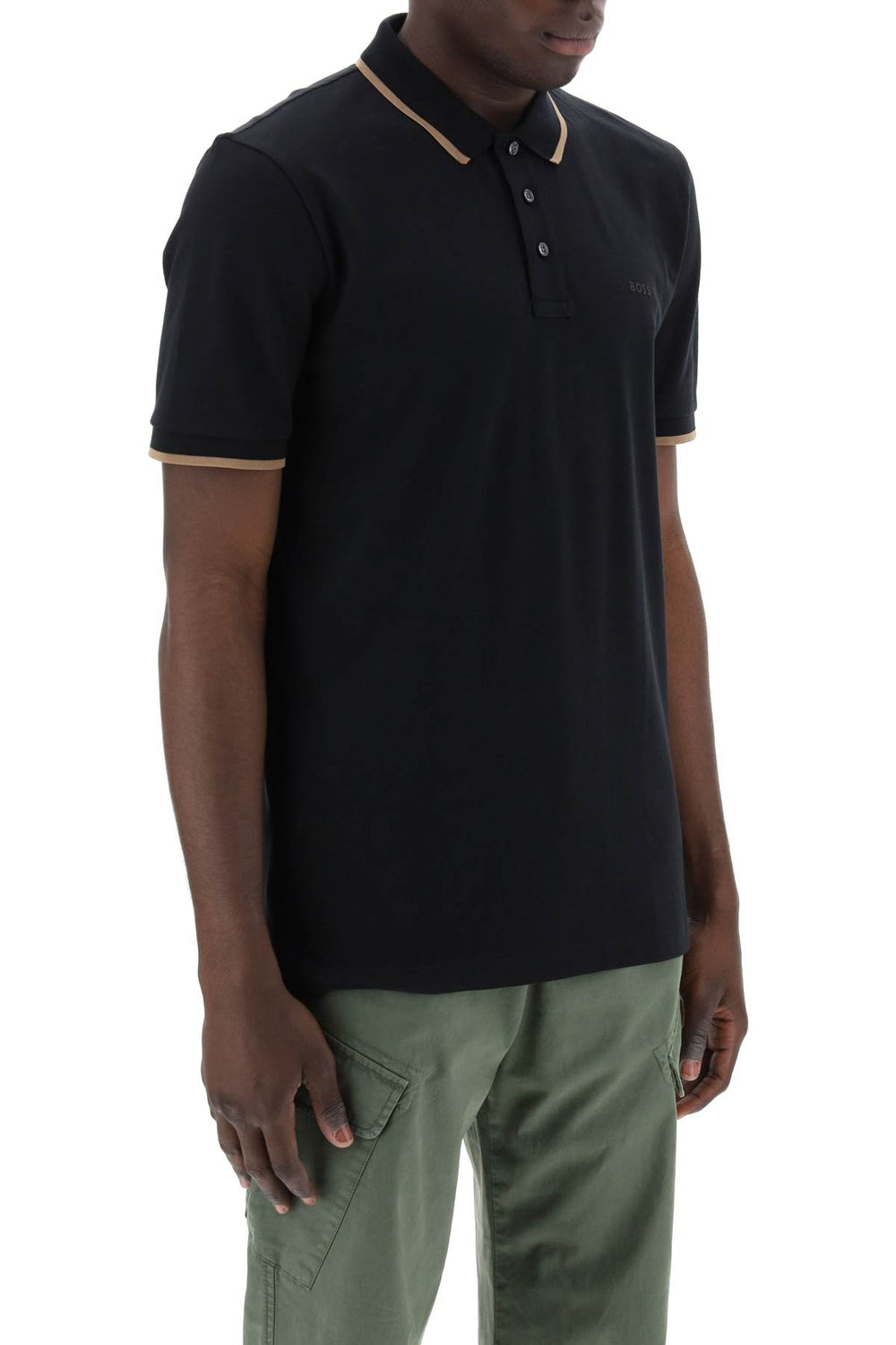 "contrast trim parlay polo shirt-1