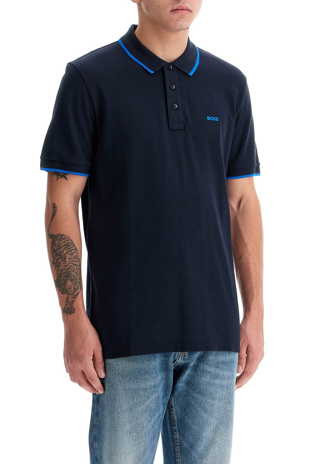 "contrast trim parlay polo shirt-1