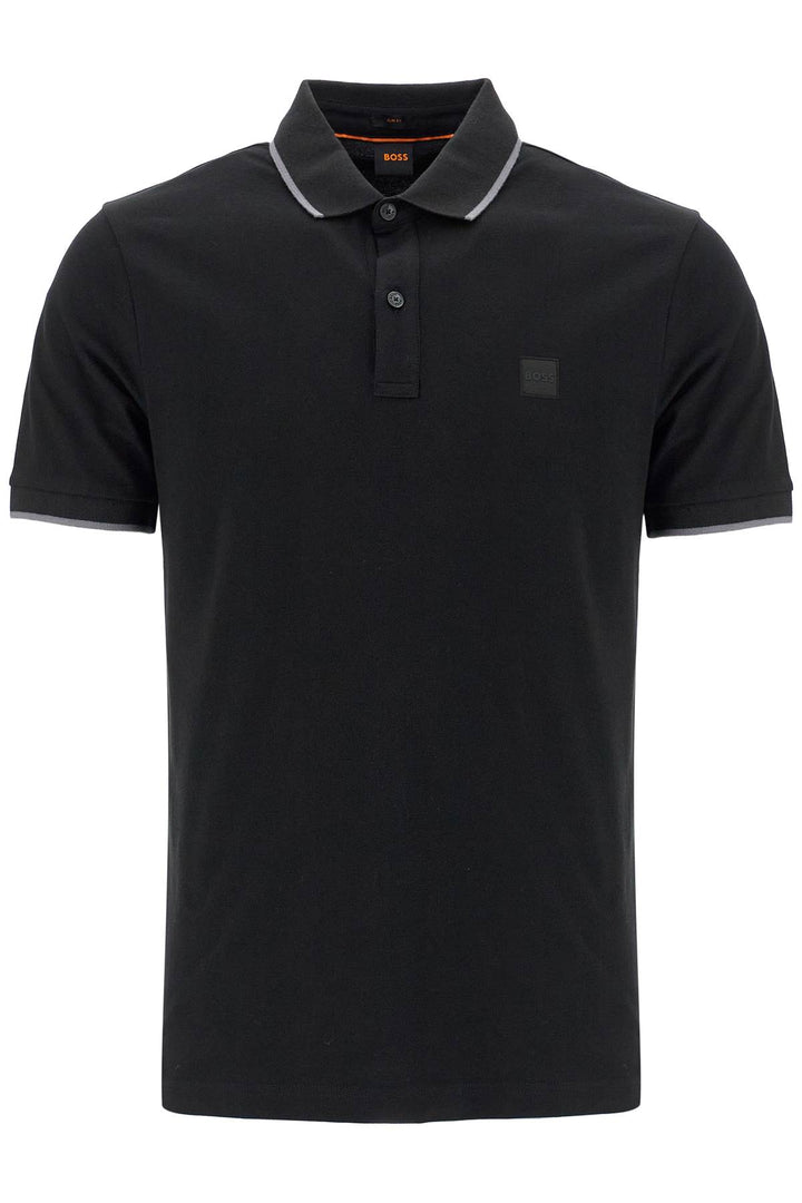 slim fit piqué polo shirt with tipped-0