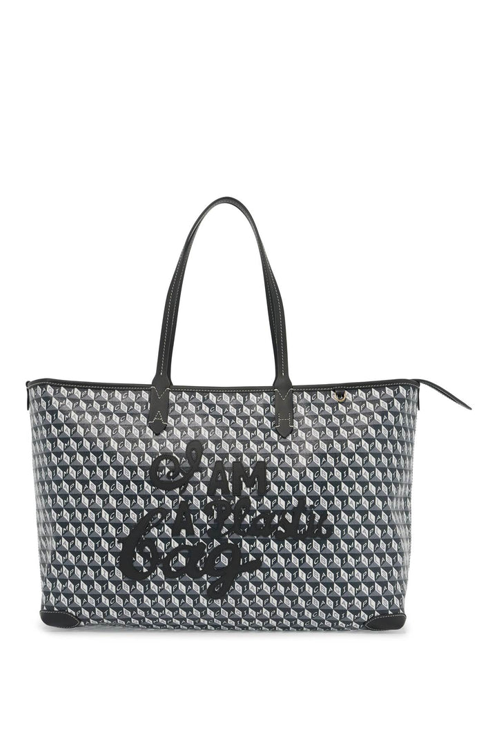 i am a plastic bag zipped motif tote bag-0