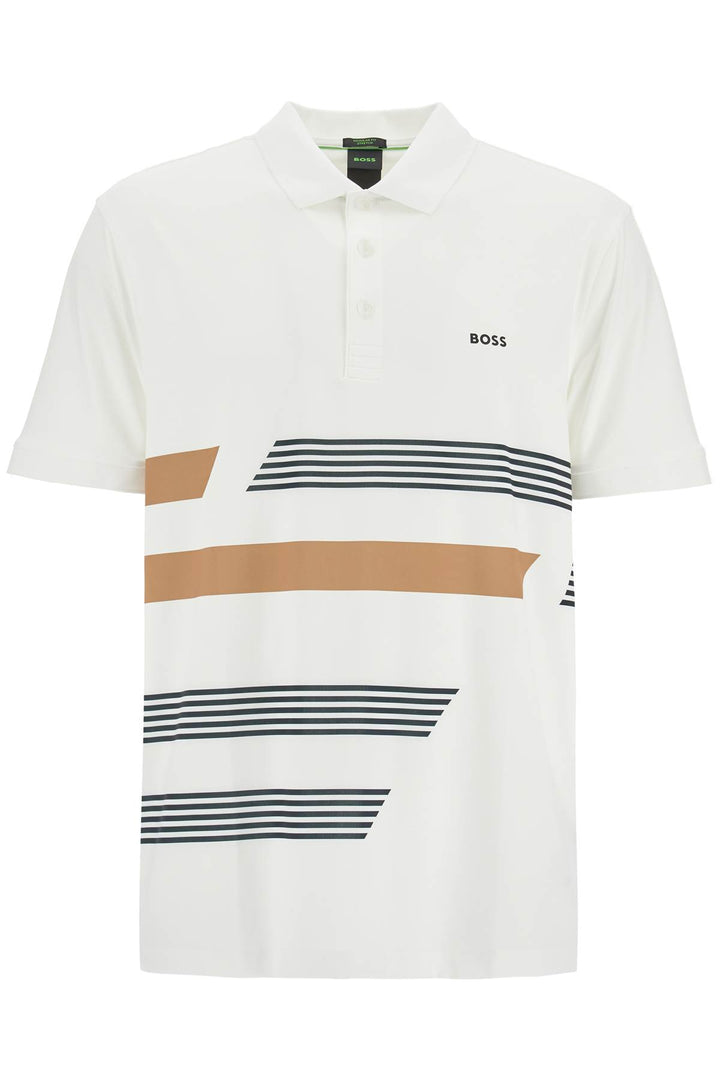 printed stretch jersey polo shirt-0