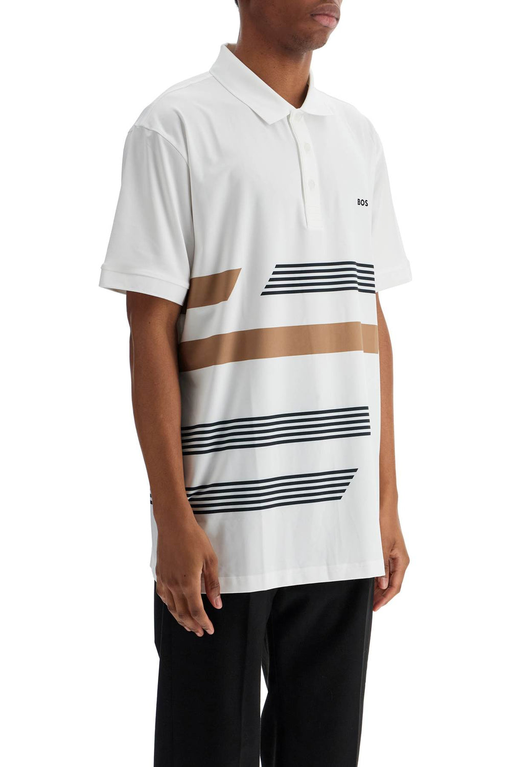 printed stretch jersey polo shirt-1