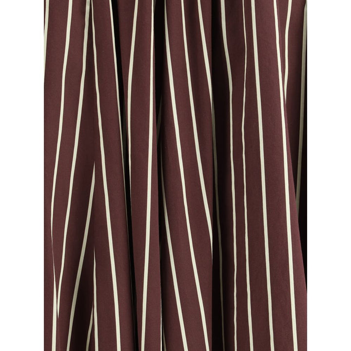 Striped satin Long Skirt