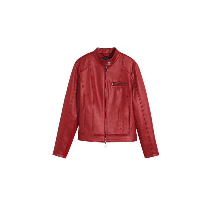 Red Polyester Jackets & Coat