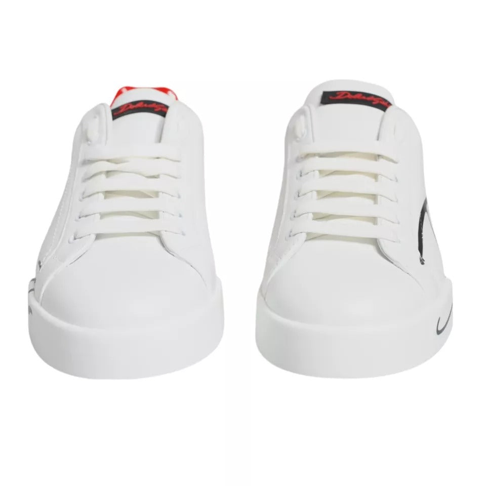 White Red Portofino Low Top Sneakers Shoes