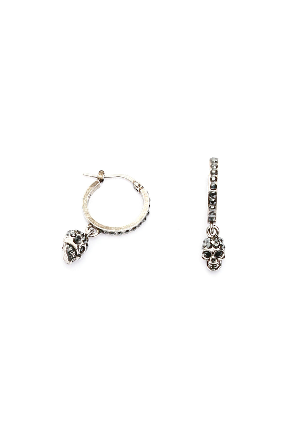 hoop earrings with skull pendant-1