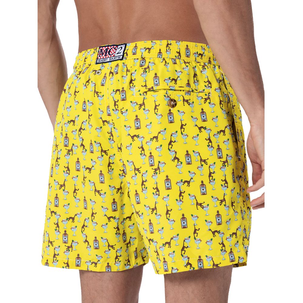 Yellow Polyester Swimwear