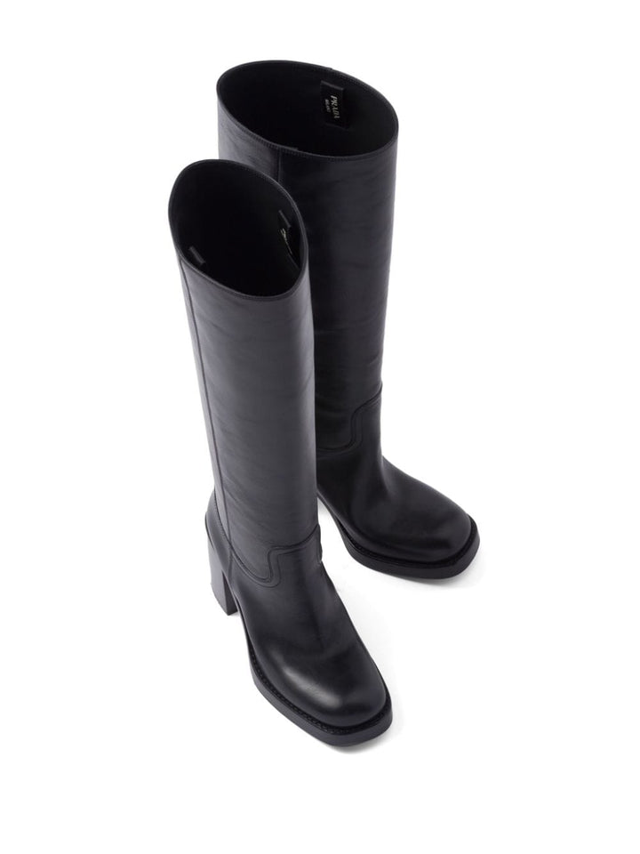 PRADA 90mm knee-high leather boots-5