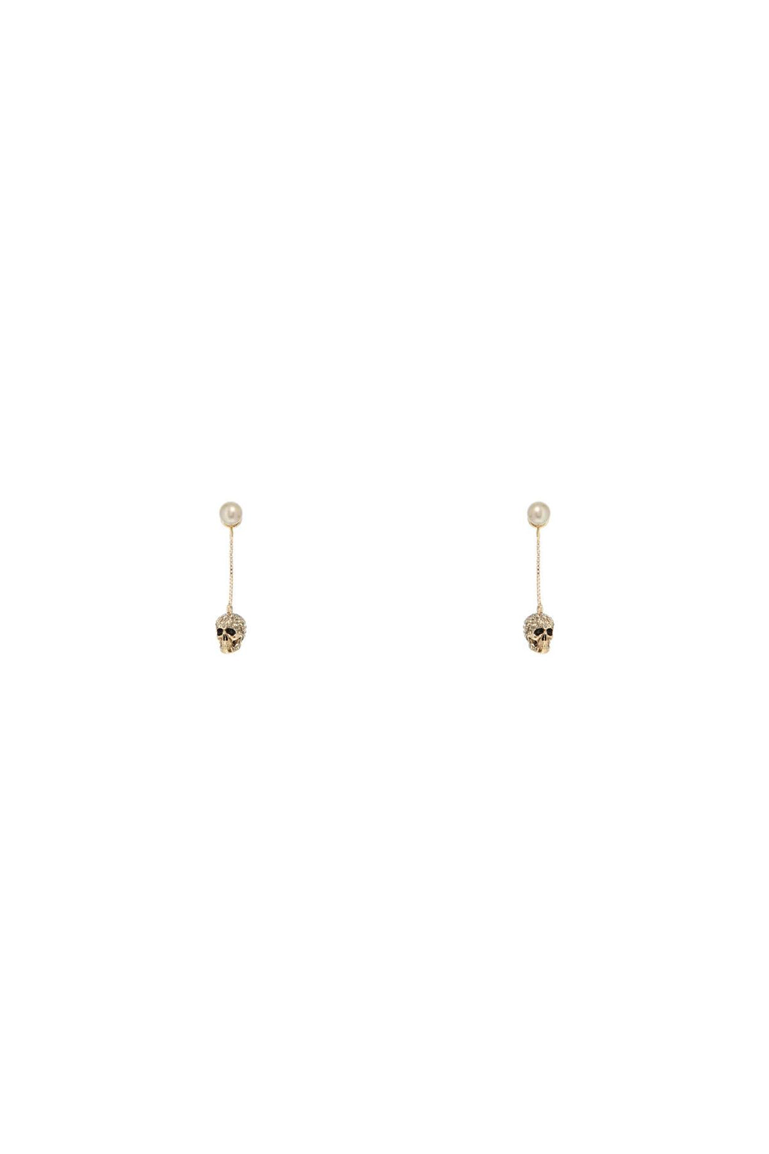 skull earrings with pavé and chain-0